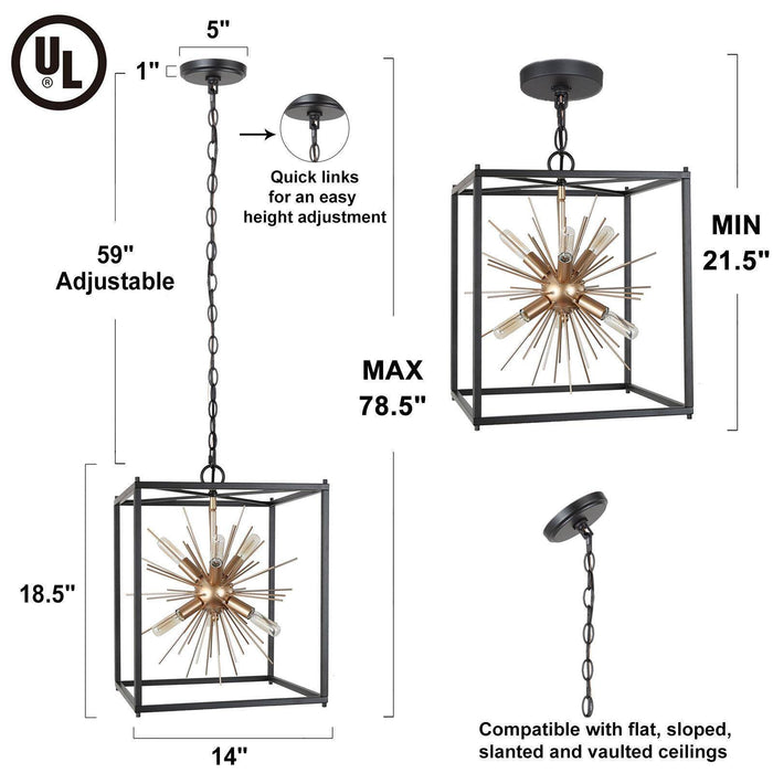 Lanmin 6-Light Metal Chandelier
