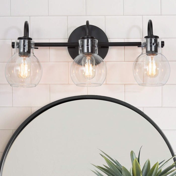 Pleiara 3-Light Black Bathroom Vanity Light