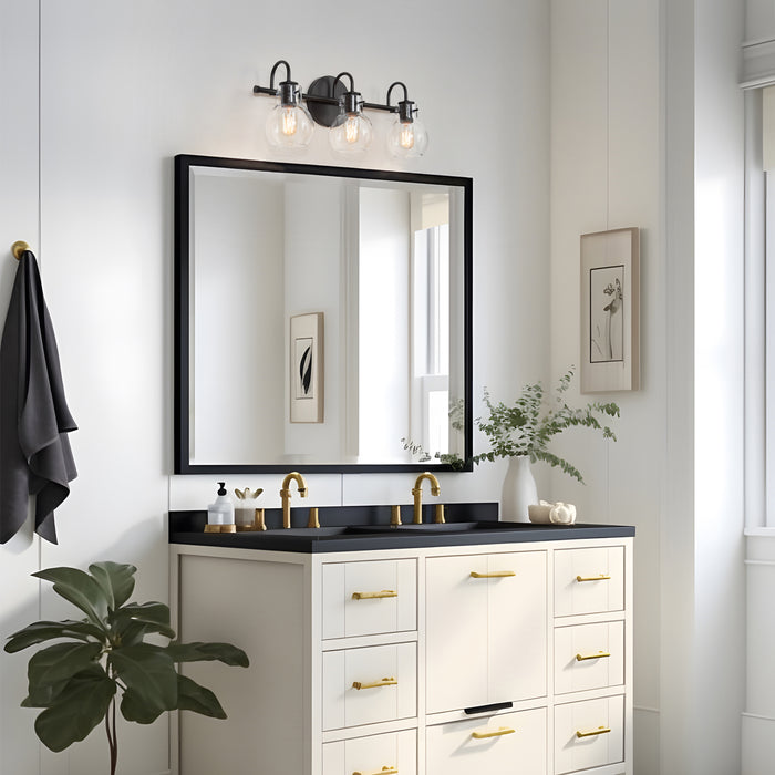 Pleiara 3-Light Black Bathroom Vanity Light