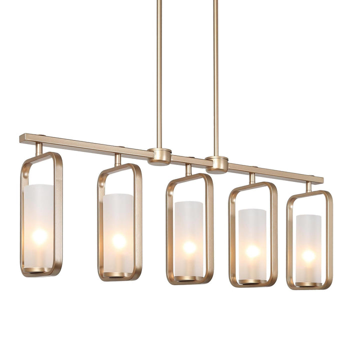 Xylinthia 5-Light 29.5-in Gold Modern Linear Kitchen Island Light