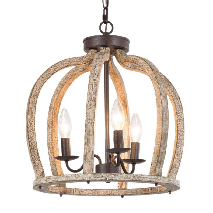 Alderfe 3-Light Wood Chandelier