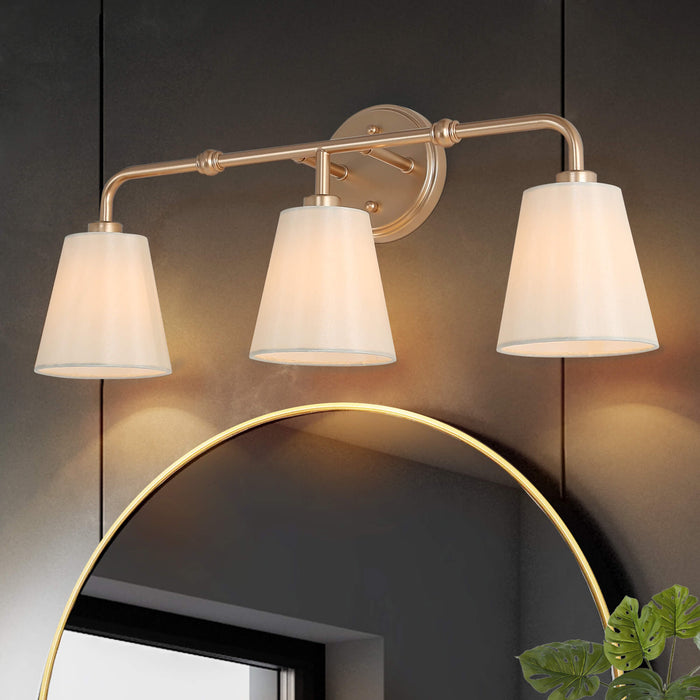 Capene 3-Light Gold Bathroom Vanity Light