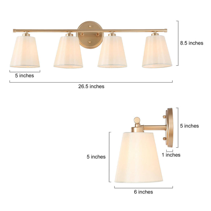 Zorleth 4-Light Gold Bathroom Vanity Light