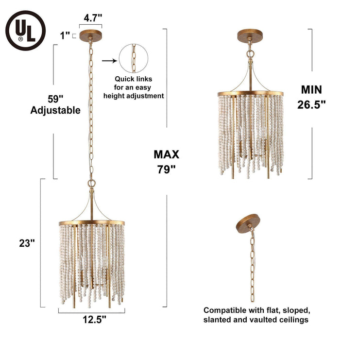 Antelis 3-Light Gold Chandelier