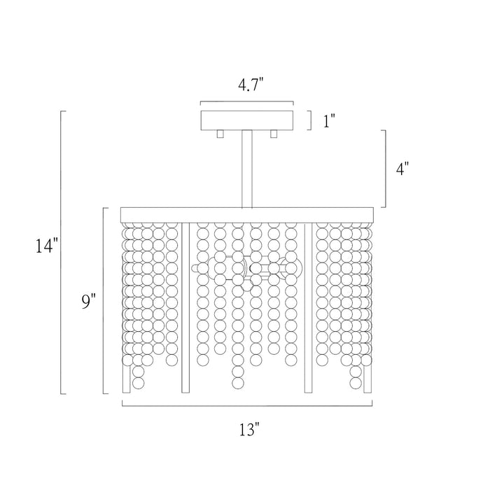 Antelis 3-Light Gold Semi-Flush Mount Light
