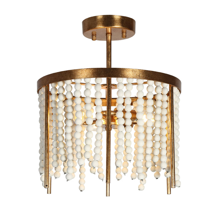 Antelis 3-Light Gold Semi-Flush Mount Light