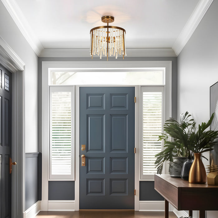 Antelis 3-Light Gold Semi-Flush Mount Light