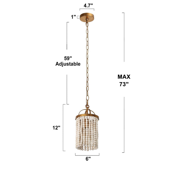 Antelis 1-Light Black and Gold Pendant Light