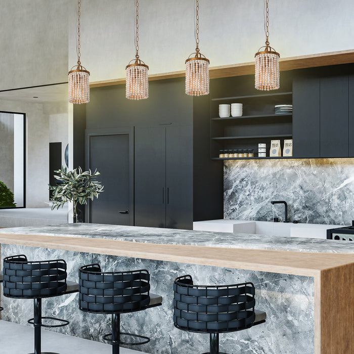 Antelis 1-Light Black and Gold Pendant Light