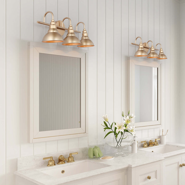 Nidarel 3-Light Gold Bathroom Vanity Light