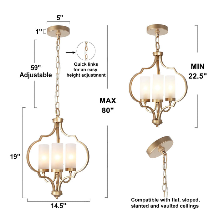 Nopari 3-Light Black Chandelier