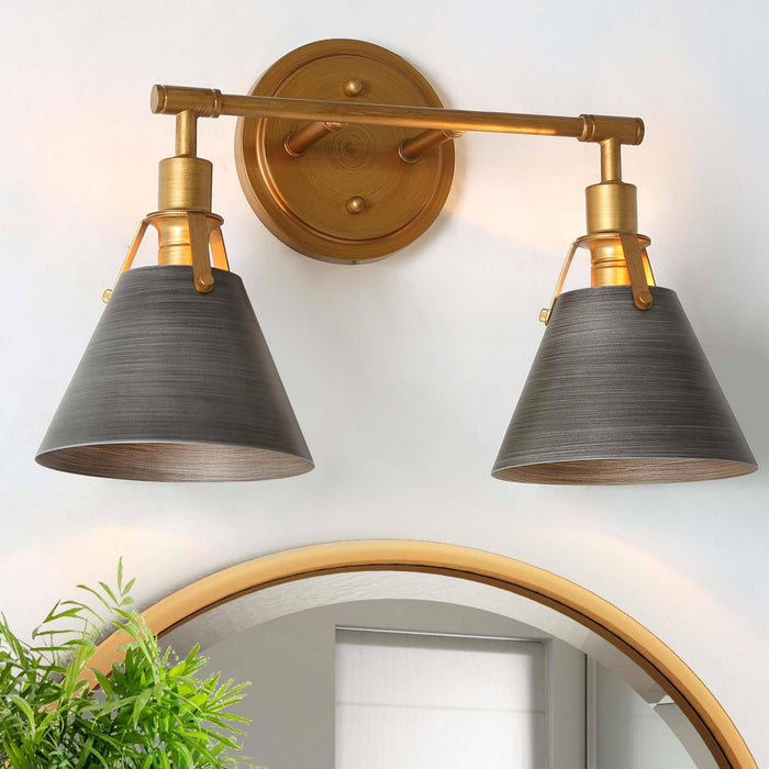 Ives 2-Light Gold Bathroom Vanity Light