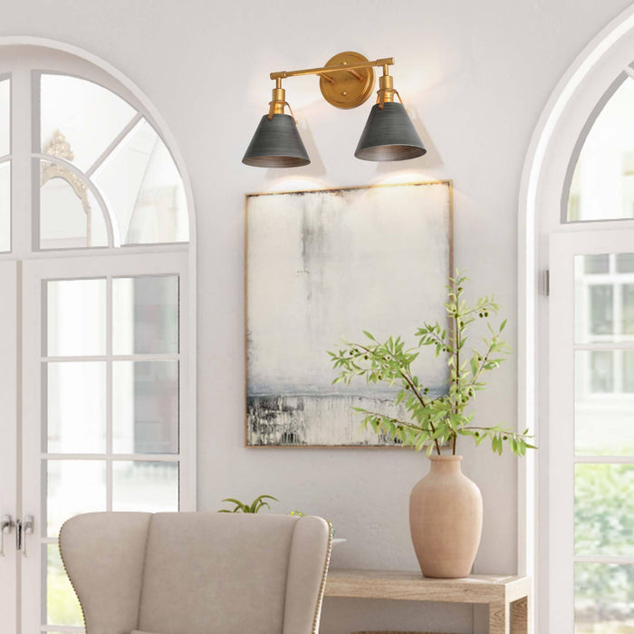 Ives 2-Light Gold Bathroom Vanity Light