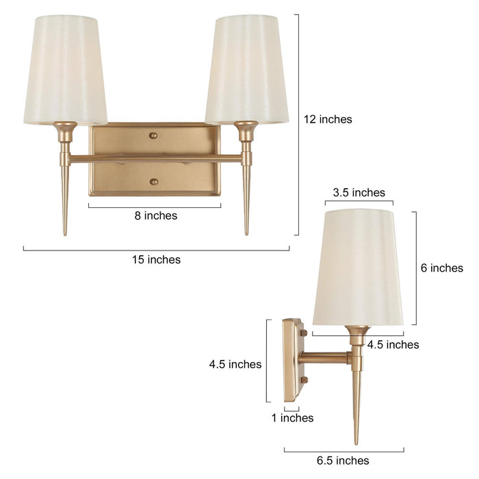 Sanant 2-Light Gold Bathroom Vanity Light