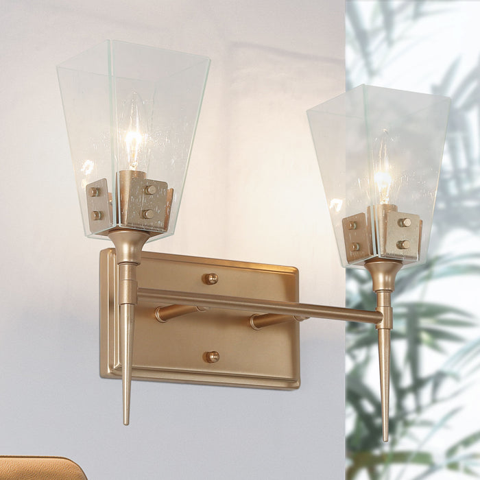 Dendora 2-Light Gold Bathroom Vanity Light