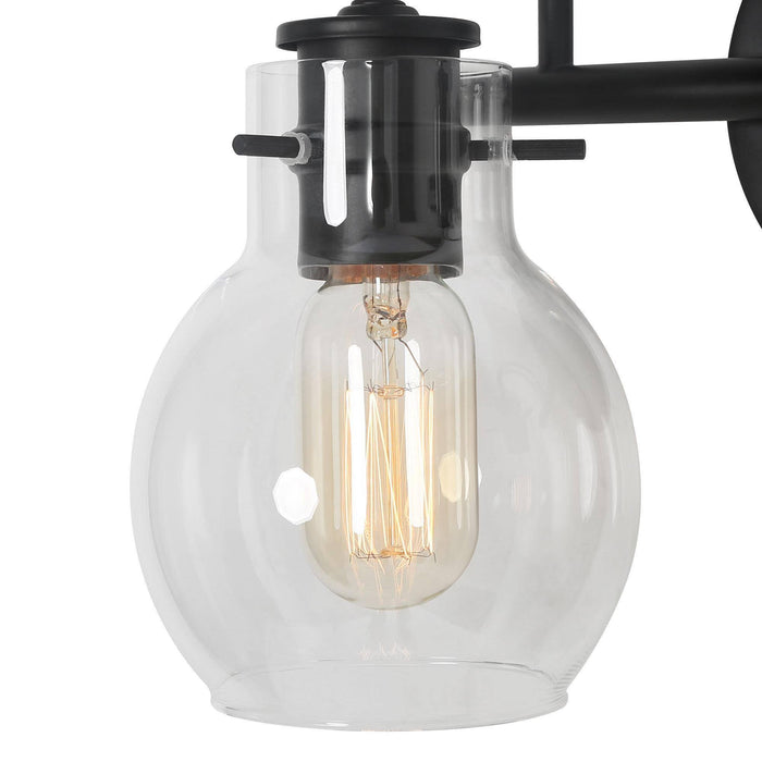 Pleiara 2-Light Matte Black Bathroom Vanity Light