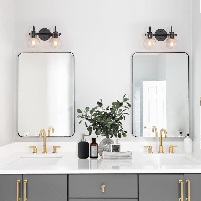 Pleiara 2-Light Matte Black Bathroom Vanity Light
