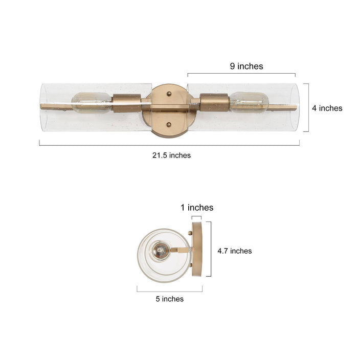 Calenie 2-Light Gold Bathroom Vanity Light