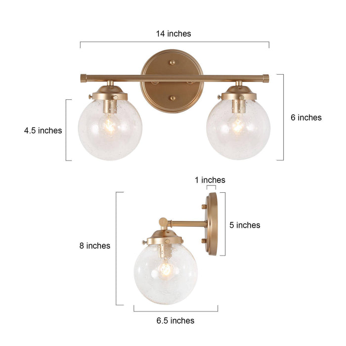 Lacorin 2-Light Gold Vanity Light