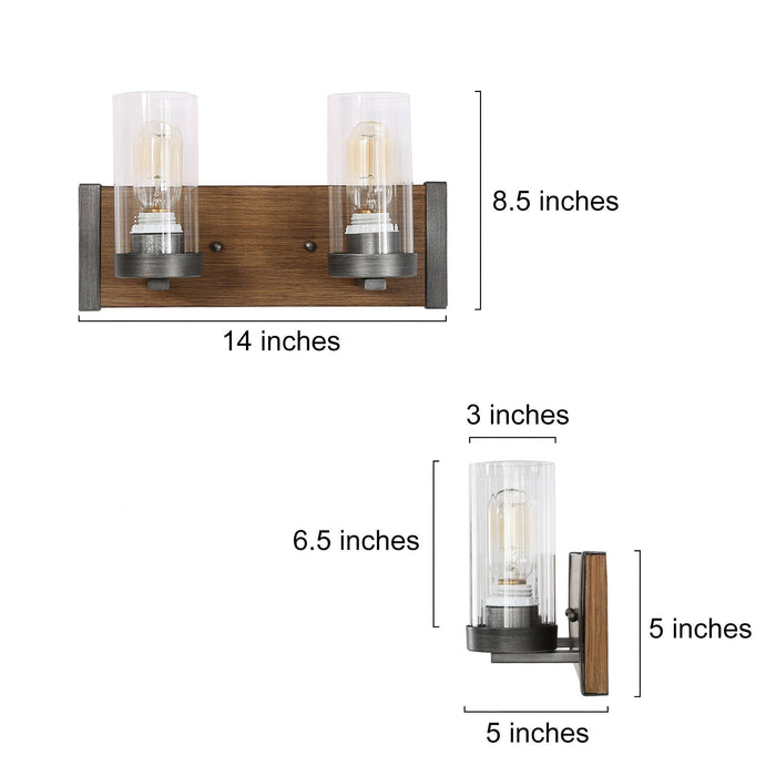 Beverly 2-Light Wood Bathroom Vanity Light