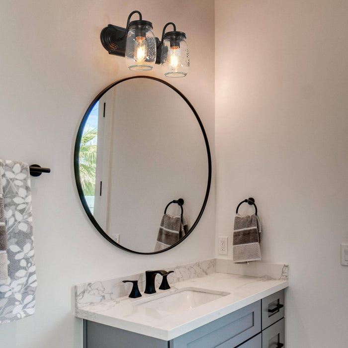 Magdiel 2-Light Bronze Bathroom Vanity Light