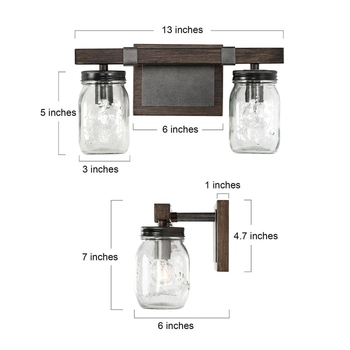 Amthyis 2-Light Wood Bathroom Vanity Light