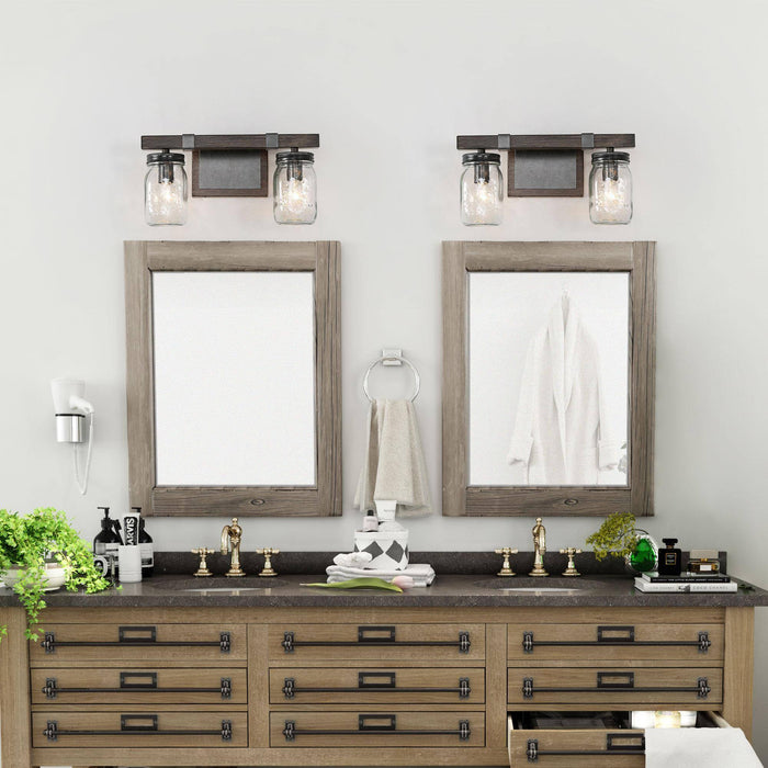 Amthyis 2-Light Wood Bathroom Vanity Light