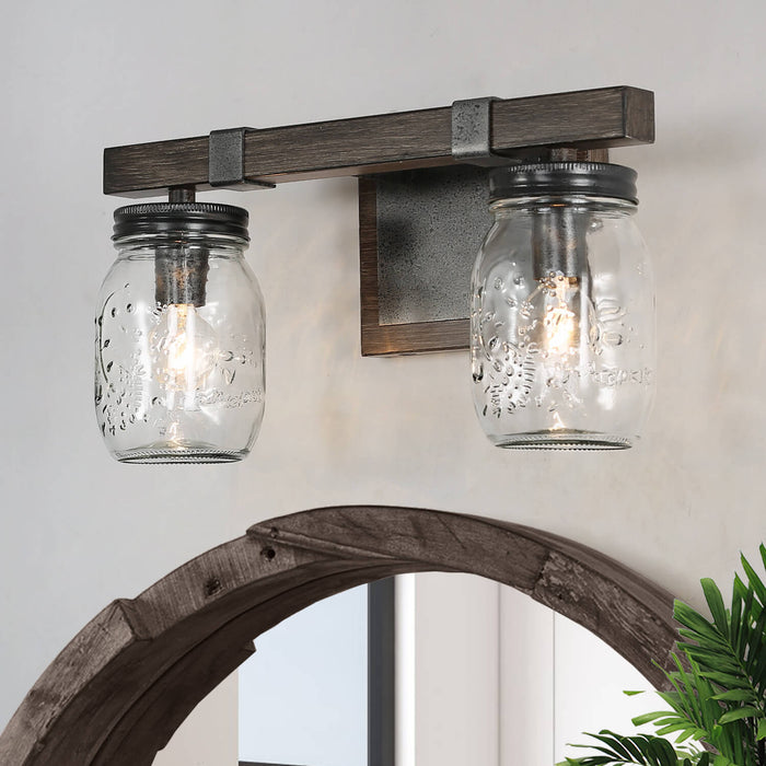Amthyis 2-Light Wood Bathroom Vanity Light