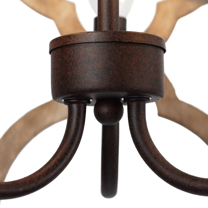 Hiporin 3-Light Wood Drum Chandelier
