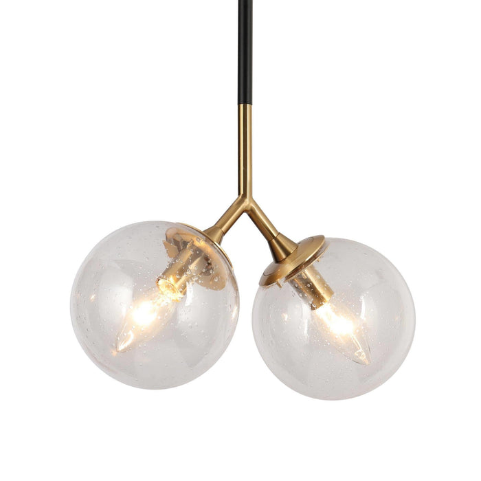 Calmire 2-Light Black and Brass Chandelier