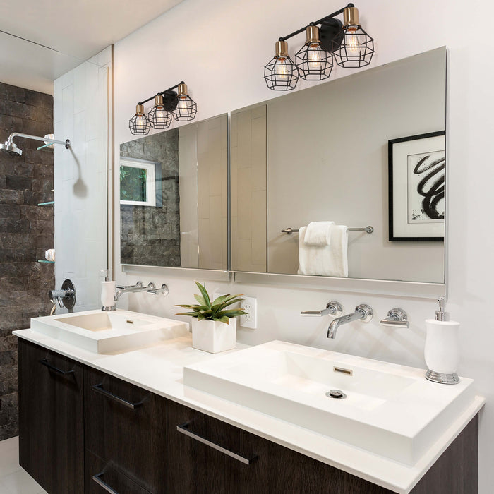 Twisol 3-Light Black Bathroom Vanity Light