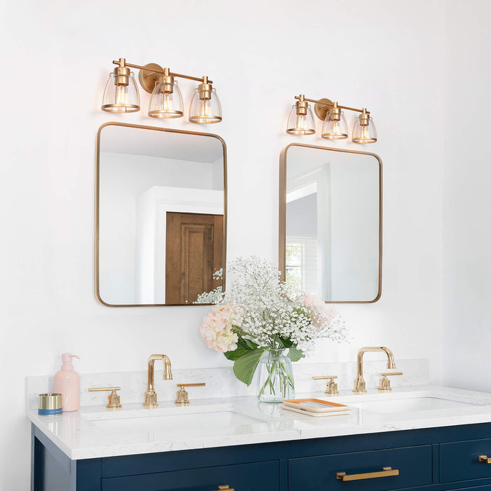 Eumiel 3-Light Gold Bathroom Vanity Light