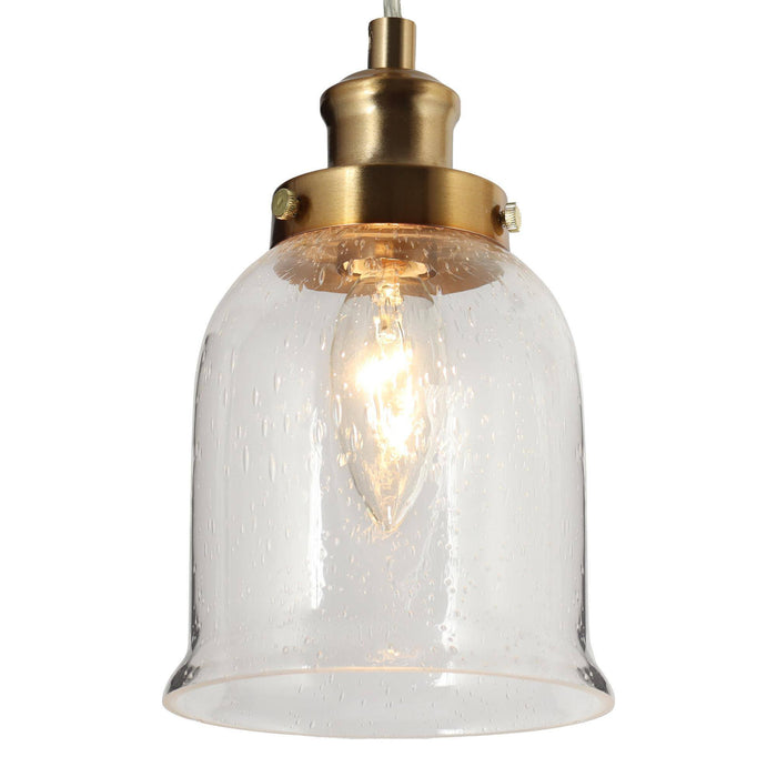 Thelio 1-Light Black and Brass Pendant Light