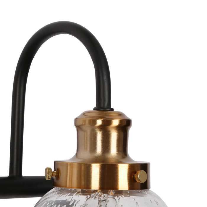 Thelio 3-Light Black and Brass Bathroom Vanity Light