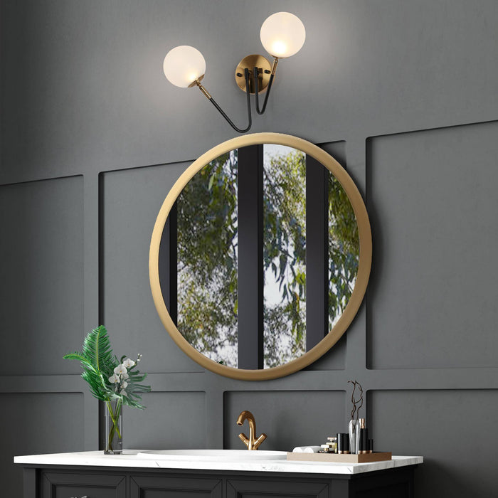 Betoni 2-Light LED Black and Gold Bathroom Vanity Light