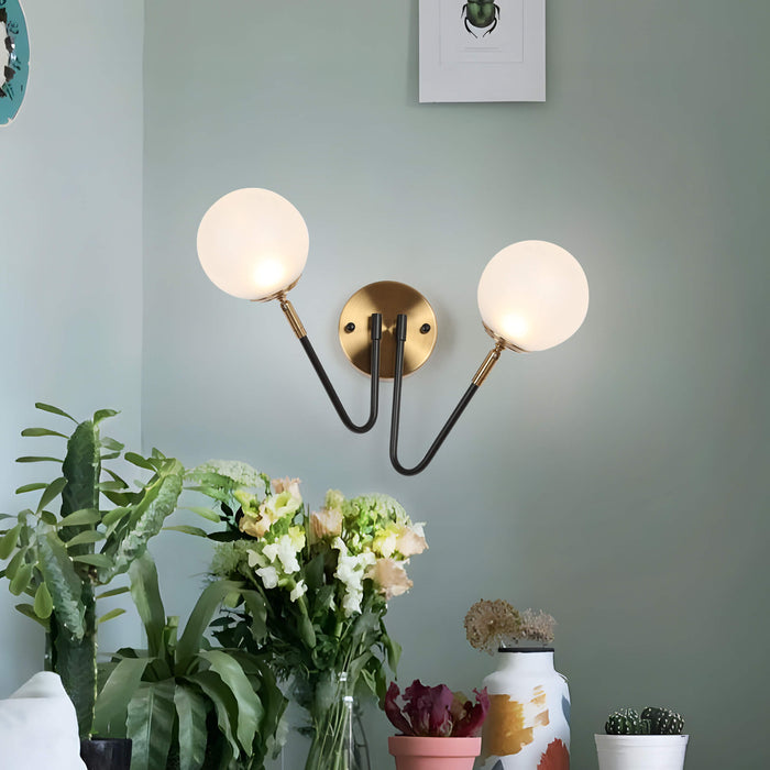 Betoni 2-Light LED Black and Gold Bathroom Vanity Light