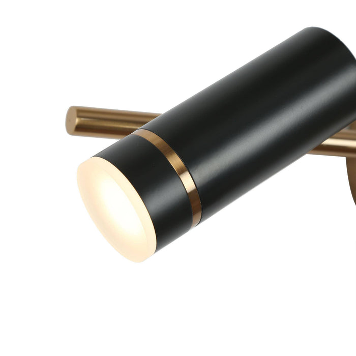 Floeice 3-Light LED Black and Brass Bathroom Vanity Light