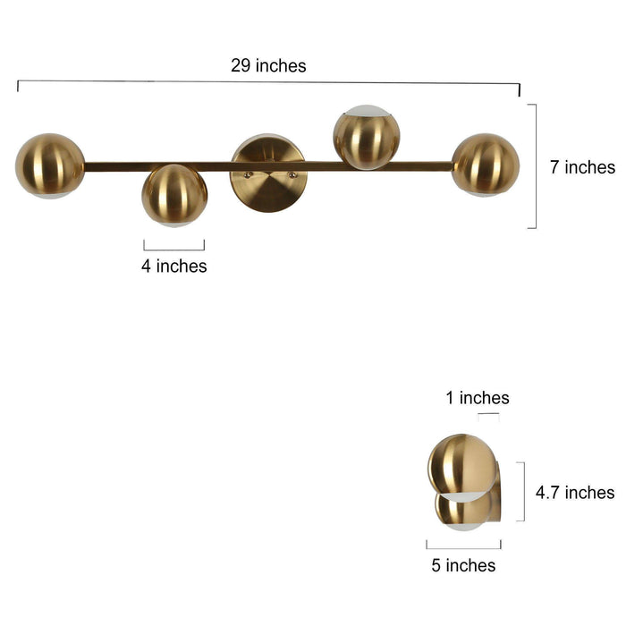 Stelvo 4-Light LED Brass Bathroom Vanity Light