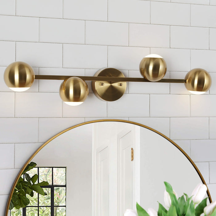 Stelvo 4-Light LED Brass Bathroom Vanity Light