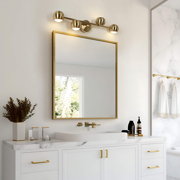 Stelvo 4-Light LED Brass Bathroom Vanity Light