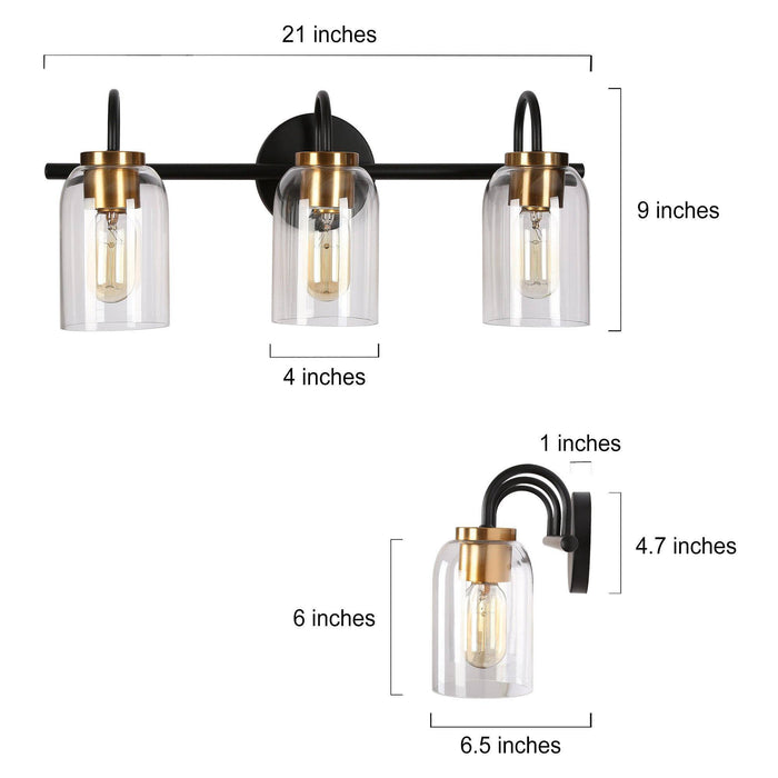 Savroo 3-Light Brass Bathroom Vanity Light