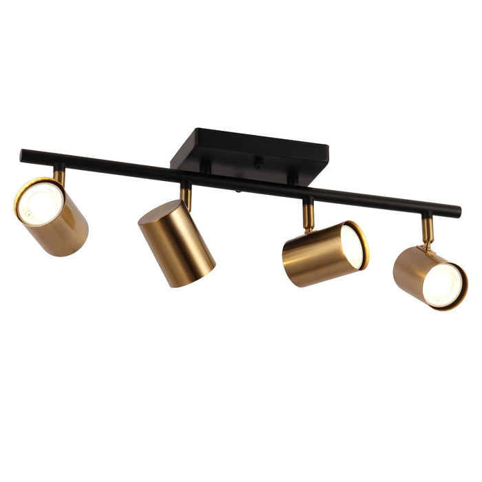 Serrul 4-Light Black and Brass Track Light