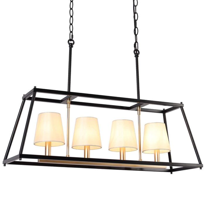 Estrail 4-Light Modern Black and Gold Island Light