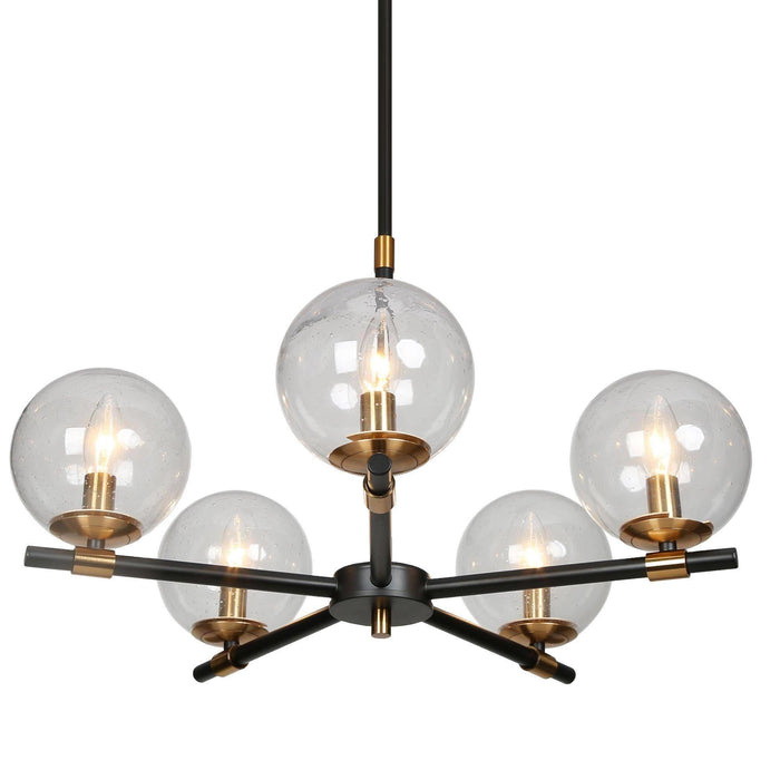 Amiry 5-Light Black And Brass Chandelier