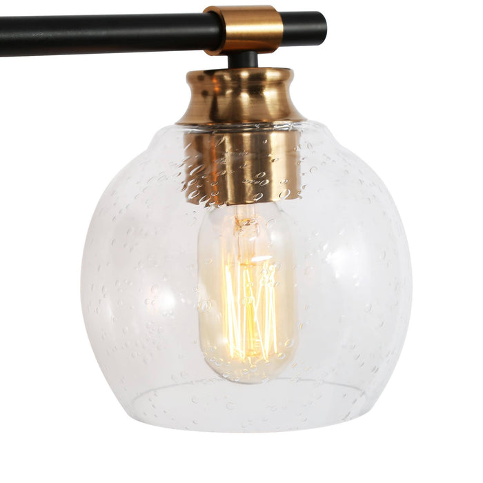 Amiry 3-Light Black and Brass Bathroom Vanity Light