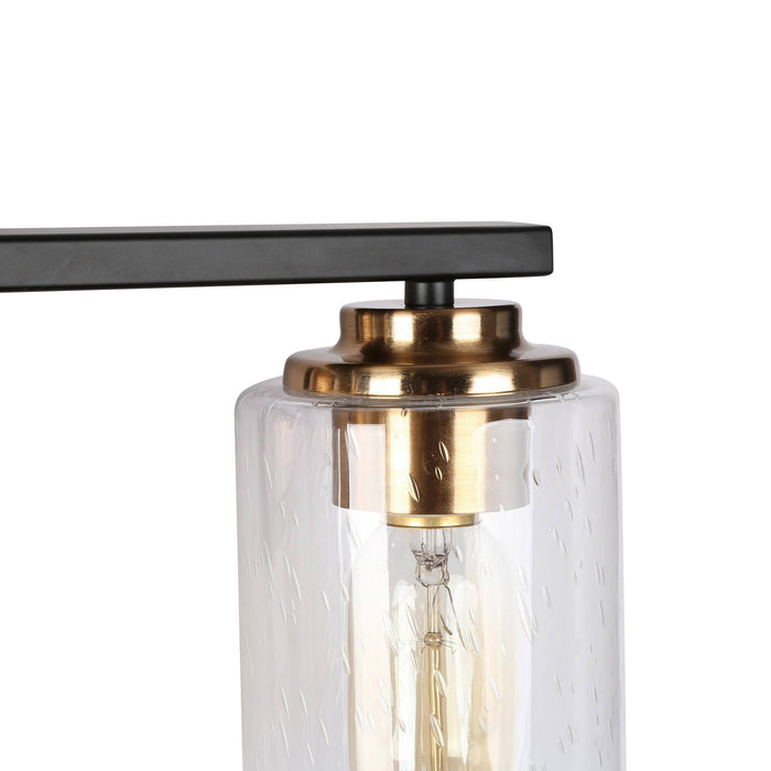 Hormos 3-Light Black and Brass Bathroom Vanity Light