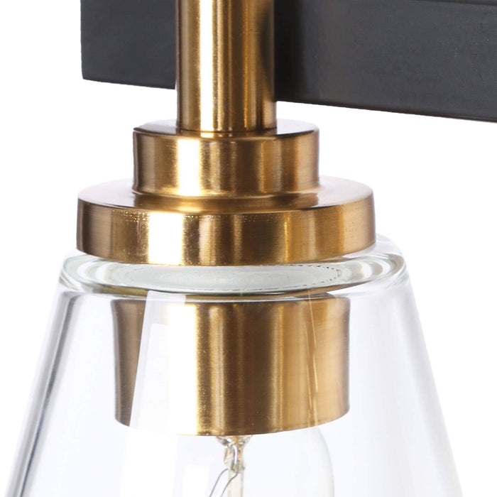Tetoca 3-Light Black and Brass Bathroom Vanity Light