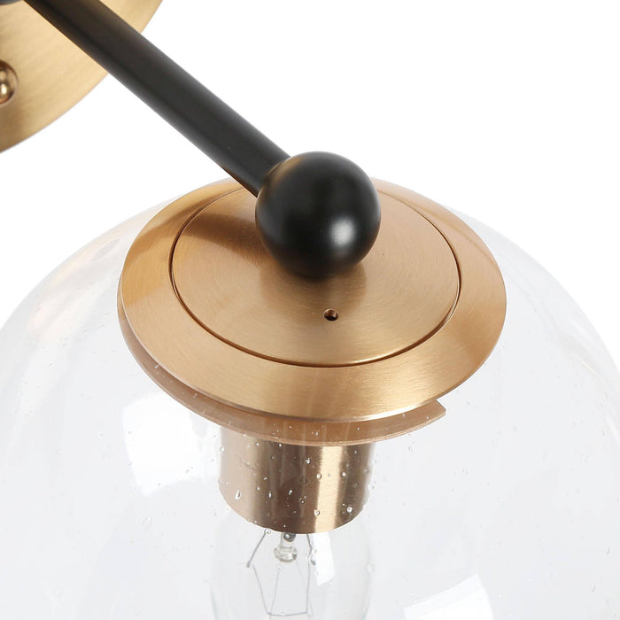 Vellic 3-Light Black and Brass Bathroom Vanity Light