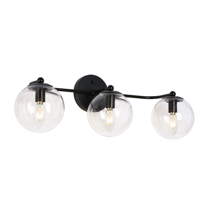 Vellic 3-Light Black Bathroom Vanity Light
