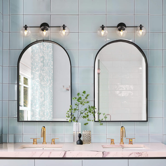 Vellic 3-Light Black Bathroom Vanity Light